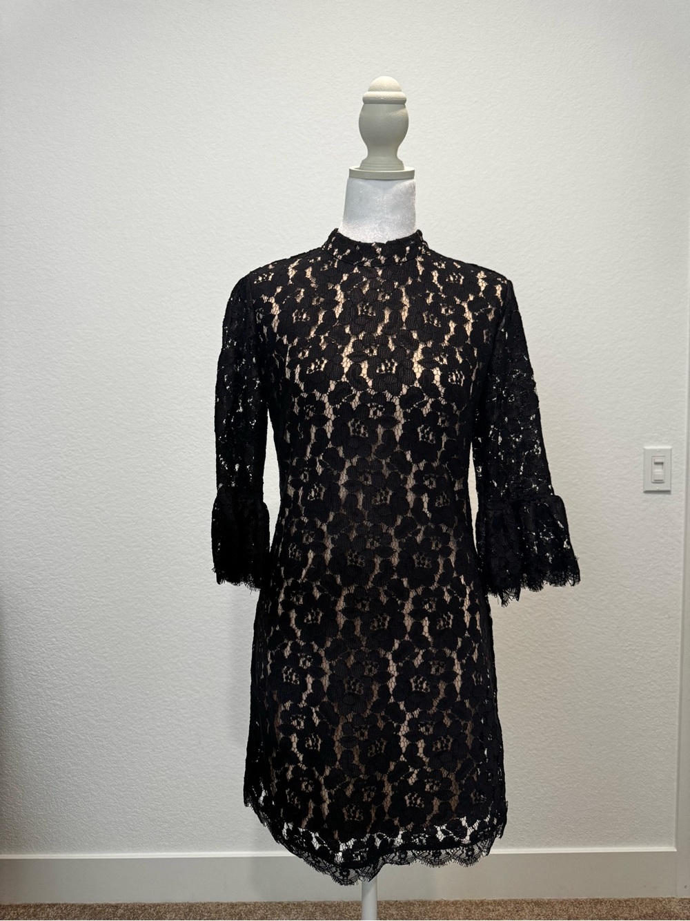Forever 21 Black Lace High-Neck Mini Dress
